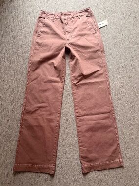 AMO Denim Amazing Claudette Wide Leg Chino Pants in Dusty Rose Sz 27 NWT $270!!